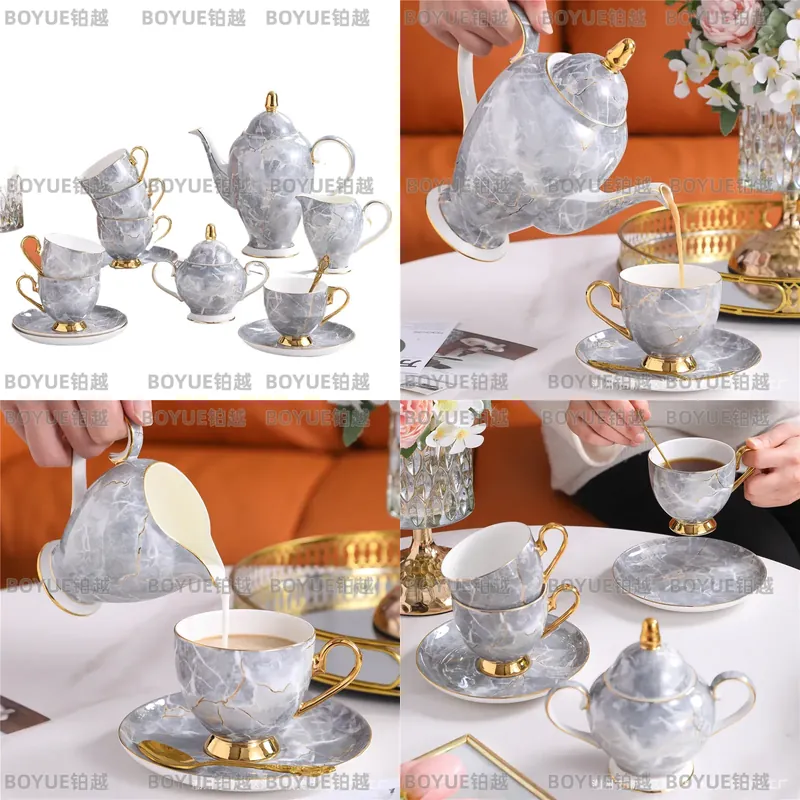 Coffee Tea Gift Set - Luksusowy zestaw filiżanek i spodków do