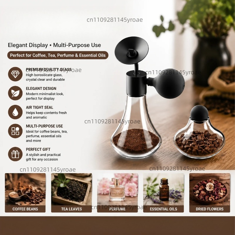 Coffee Tea & Hot Chocolate - Szklany flakonik na próbki aromatów, ziarna