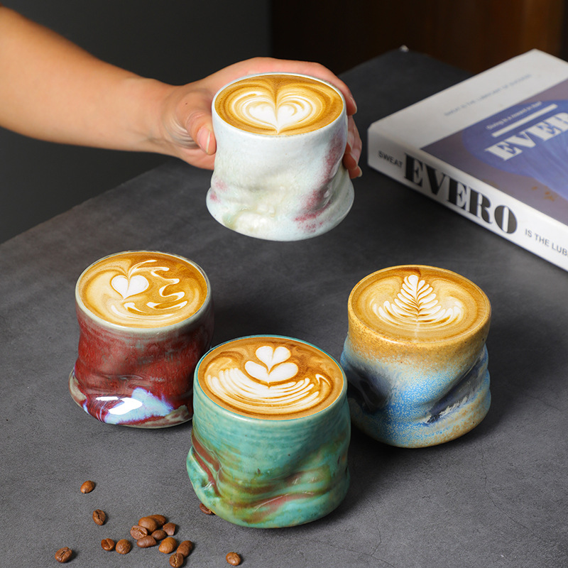 Coffee Tea Latte - Kamionkowe filiżanki do espresso Vintage ręcznie