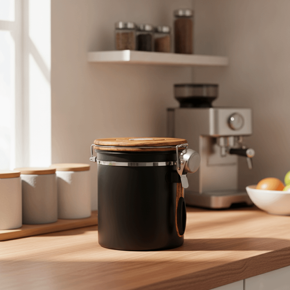 Coffee Leaves Tea - Pojemnik na ziarna kawy ze stali