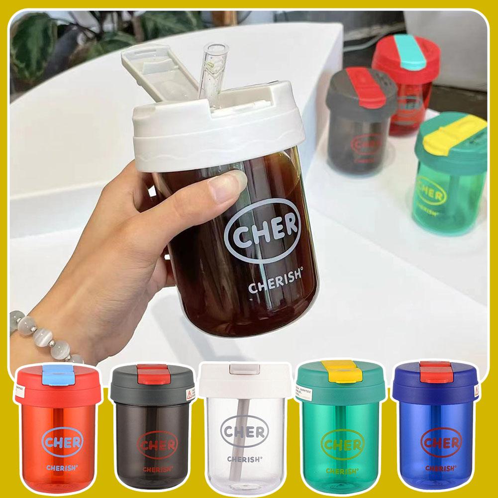 Coffee Tea Jars - Kids Girl 300ml Mini Straw Water