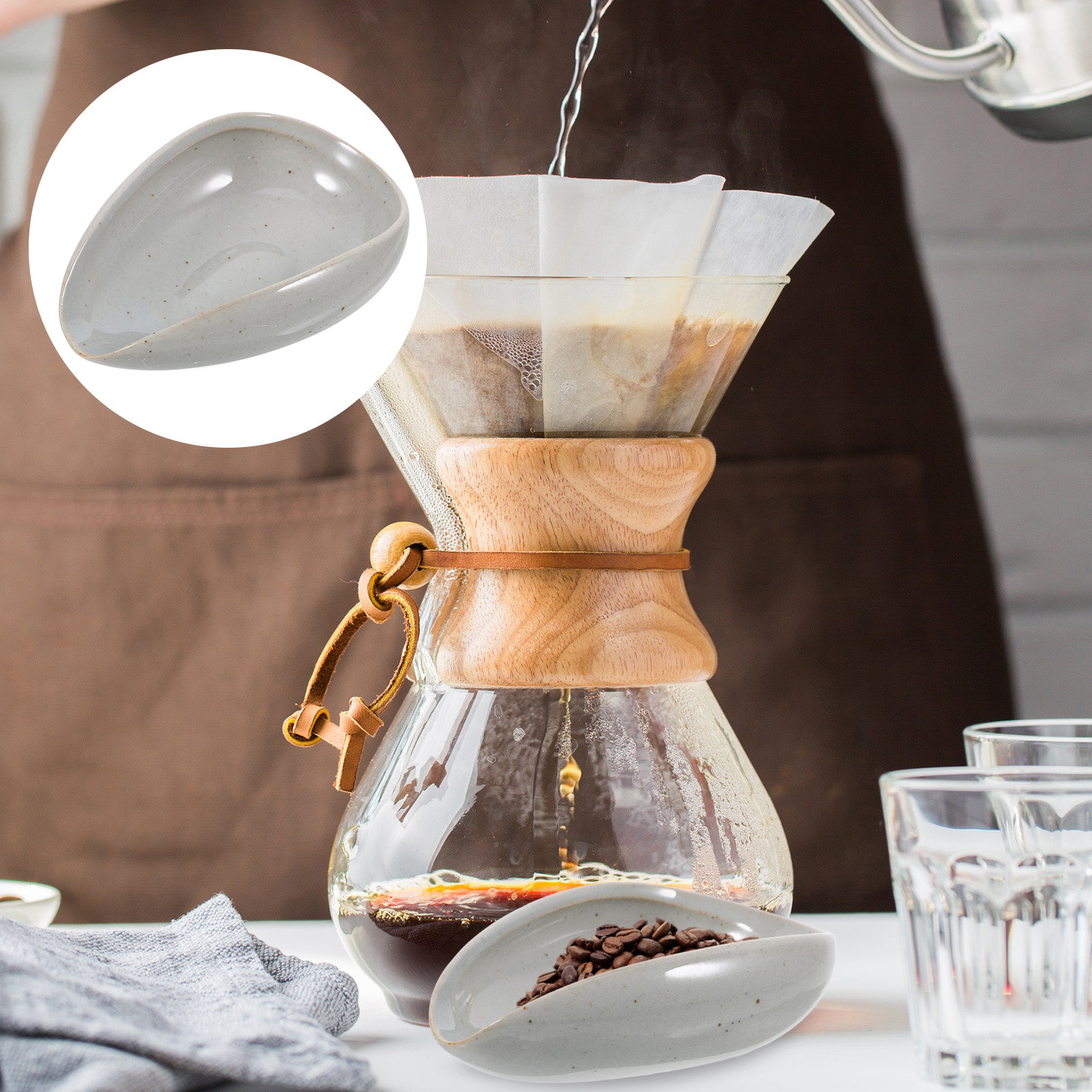 Coffee Leaves Tea - Ceramiczna taca na ziarna kawy, wielofunkcyjny