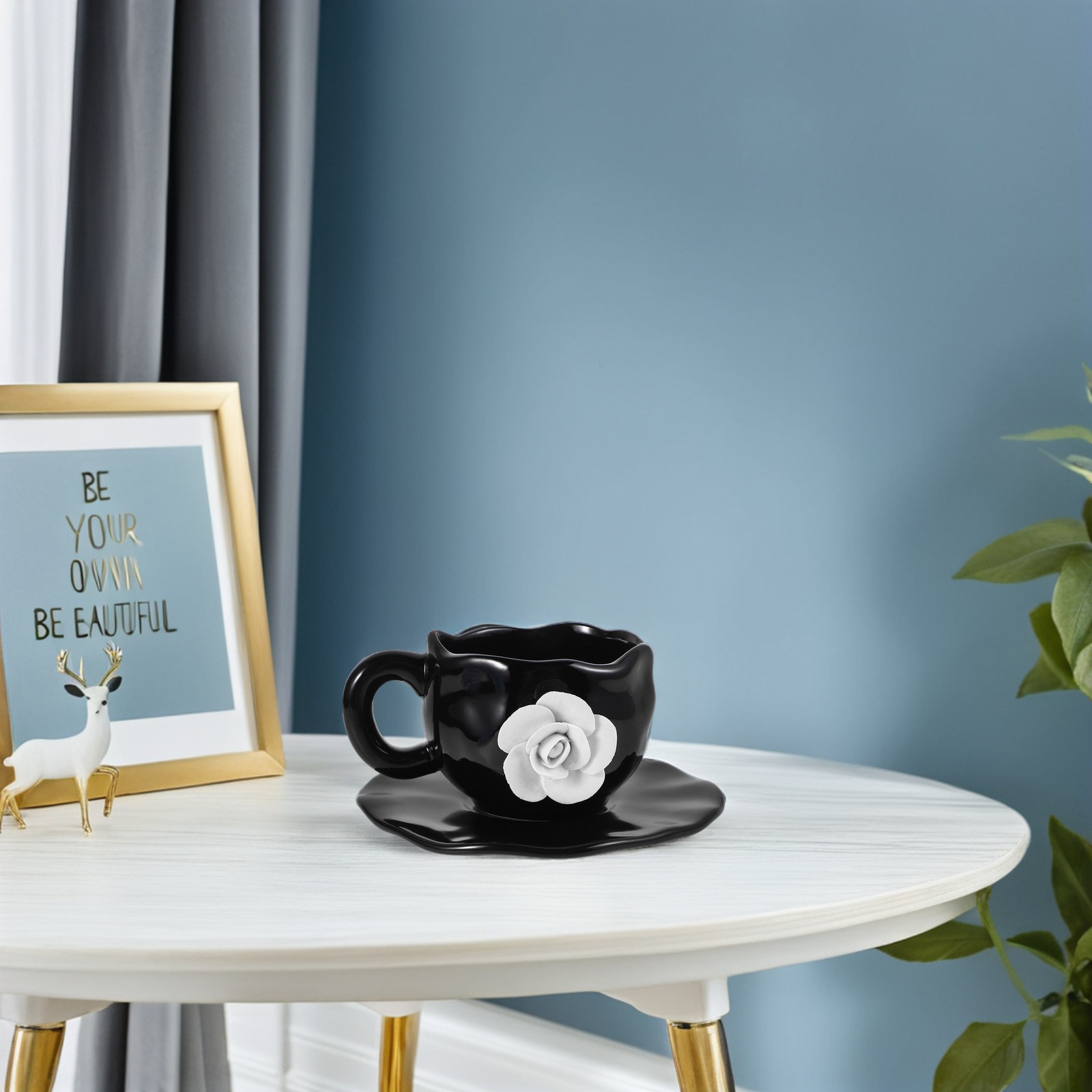 Coffee Tea Latte - 1 zestaw eleganckich ceramicznych filiżanek do