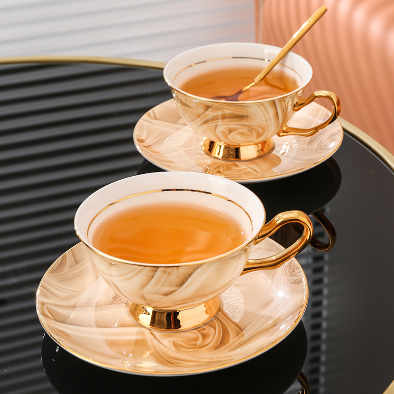Coffee Tea Gift Set - Wykwintny Zestaw Filiżanek i Spodków do