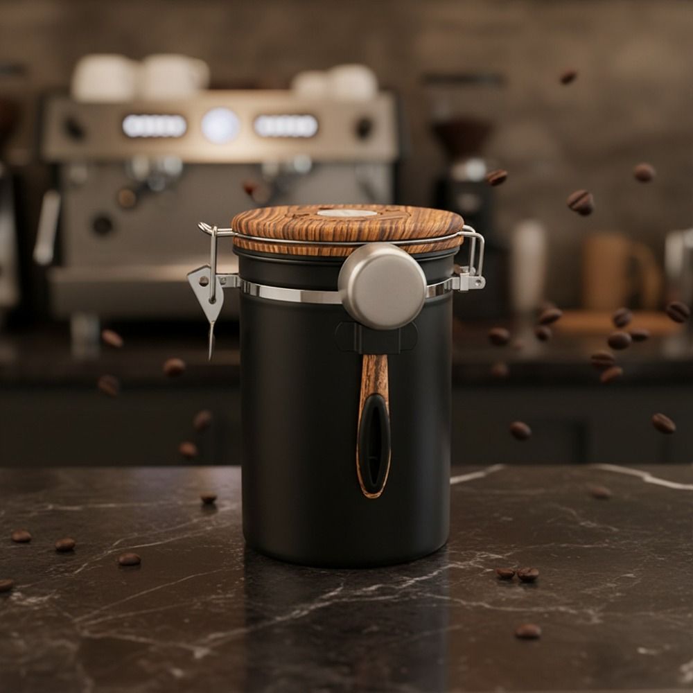 Pojemnik na ziarna kawy ze sta – Coffee Leaves Tea recenzja i cena